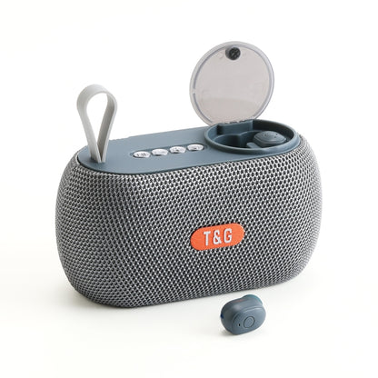 T&G TG810 2 in 1 Portable Outdoor Speaker + Mini Wireless Bluetooth Earphone(Grey) - Mini Speaker by T&G | Online Shopping UK | buy2fix