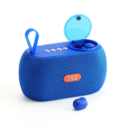 T&G TG810 2 in 1 Portable Outdoor Speaker + Mini Wireless Bluetooth Earphone(Blue) - Mini Speaker by T&G | Online Shopping UK | buy2fix