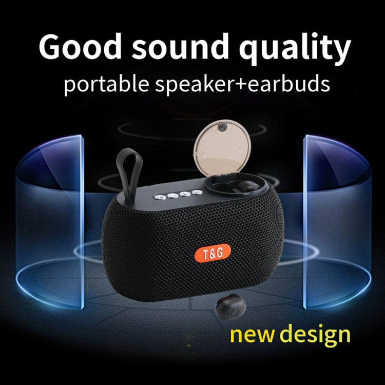 T&G TG810 2 in 1 Portable Outdoor Speaker + Mini Wireless Bluetooth Earphone(Black) - Mini Speaker by T&G | Online Shopping UK | buy2fix