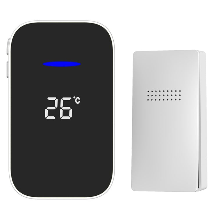 C302B One to One Home Wireless Doorbell Temperature Digital Display Remote Control Elderly Pager, US Plug(White) by buy2fix