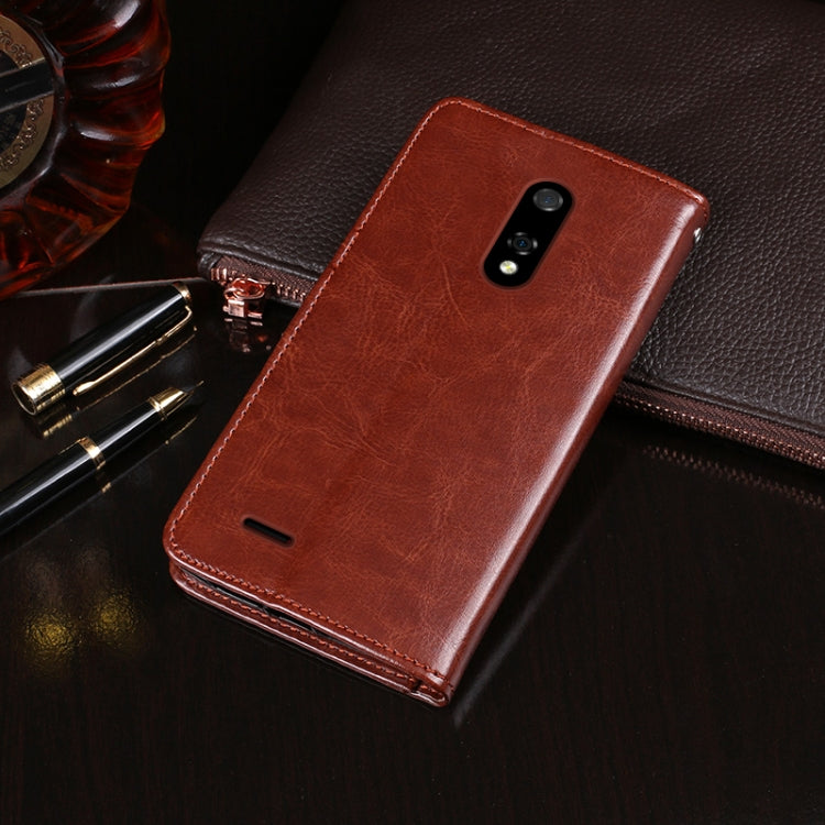 For Ulefone Note 8P idewei Crazy Horse Texture Horizontal Flip Leather Case with Holder & Card Slots & Wallet(Brown) by idewei