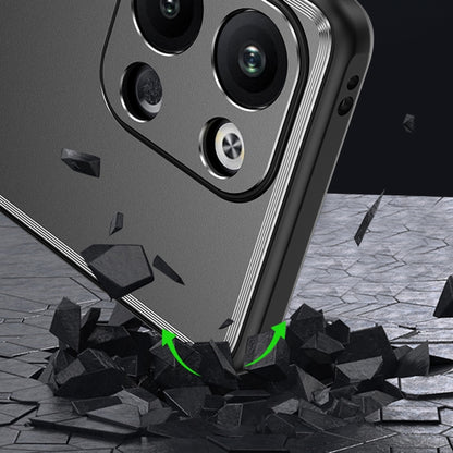 For Xiaomi Redmi Note 13 5G Frosted Metal Phone Case(Blue) by buy2fix