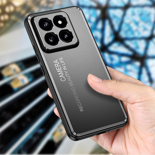 For Xiaomi 14 Pro Frosted Metal Phone Case(Blue) by buy2fix