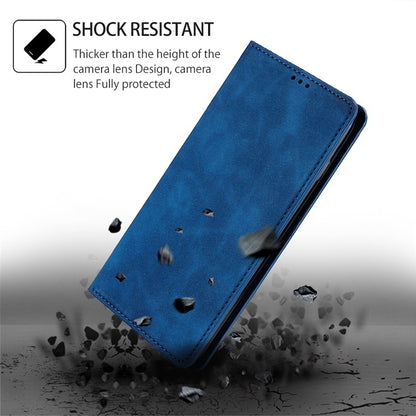 For Motorola Moto G Play 4G 2024 Skin Feel Magnetic Leather Phone Case(Blue) - Motorola Cases by buy2fix | Online Shopping UK | buy2fix