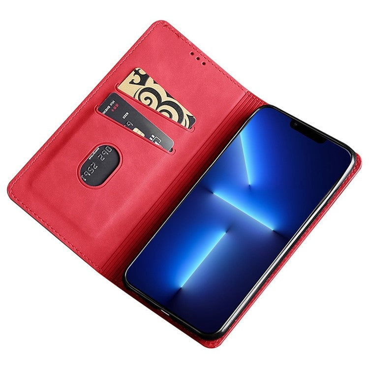 For Motorola Moto G Play 4G 2024 Skin Feel Magnetic Leather Phone Case(Red) - Motorola Cases by buy2fix | Online Shopping UK | buy2fix
