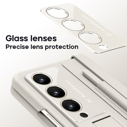 For Samsung Galaxy Z Fold4 PU + PC Full Coverage Phone Case with Pen/Pen Slots(White) - Galaxy Z Fold4 5G Cases by buy2fix | Online Shopping UK | buy2fix