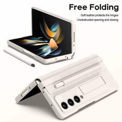 For Samsung Galaxy Z Fold4 5G Integrated PU + PC Full Coverage Phone Case with Pen/Pen Slots(White) - Galaxy Z Fold4 5G Cases by buy2fix | Online Shopping UK | buy2fix
