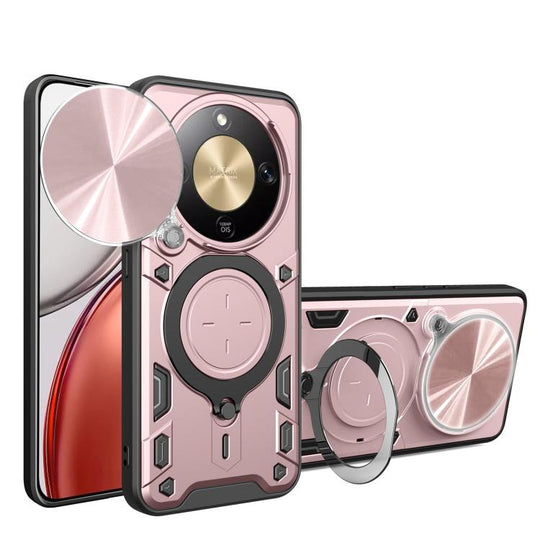 For Honor X9d 5G / X70 5G CD Texture Sliding Camshield Magnetic Holder Phone Case(Pink)