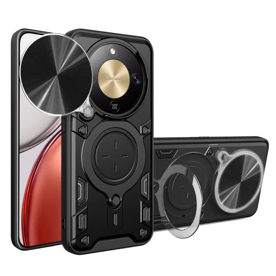 For Honor X9d 5G / X70 5G CD Texture Sliding Camshield Magnetic Holder Phone Case(Black)