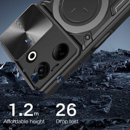 For Tecno Camon 20 4G / 20 Pro 4G CD Texture Sliding Camshield Magnetic Holder Phone Case(Red) by buy2fix