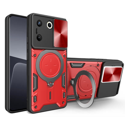 For Tecno Camon 20 Pro 5G CD Texture Sliding Camshield Magnetic Holder Phone Case(Red) by buy2fix