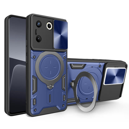 For Tecno Camon 20 Pro 5G CD Texture Sliding Camshield Magnetic Holder Phone Case(Blue) by buy2fix