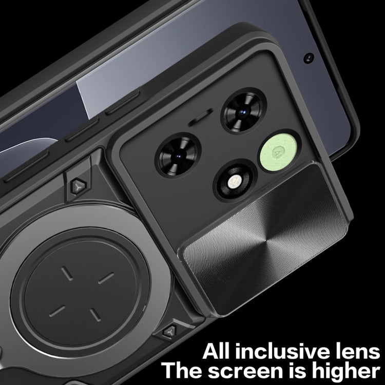 For Tecno Spark Go 2024/Spark 20 CD Texture Sliding Camshield Magnetic Holder Phone Case(Blue) by buy2fix