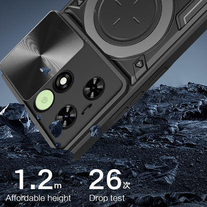 For Tecno Spark Go 2024/Spark 20 CD Texture Sliding Camshield Magnetic Holder Phone Case(Blue) by buy2fix