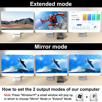 KC-KVM203DH 8K 30Hz USB3.0 DP+DP+HDMI Triple Monitors KVM Switch, UK Plug by buy2fix