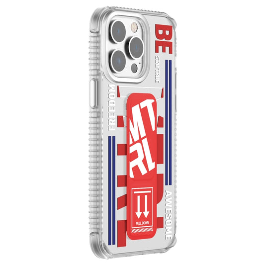 For iPhone 15 Pro Mutural Cyber Series TPU Phone Case with IML Stand(Red) - iPhone 15 Pro Cases by Mutural | Online Shopping UK | buy2fix