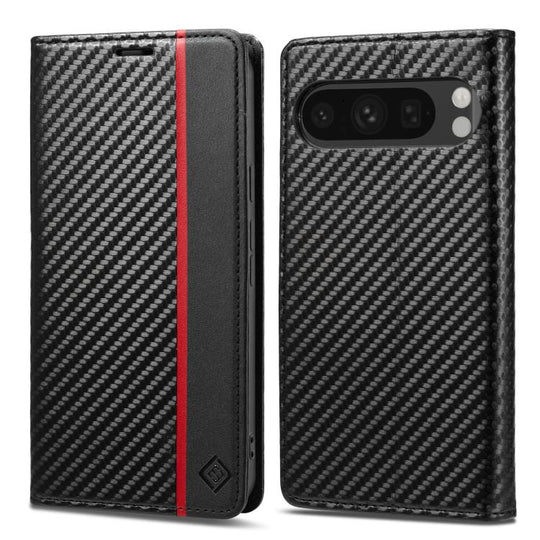 For Google Pixel 10 / 10 Pro LC.IMEEKE Carbon Fiber Leather Phone Case(Vertical Black)