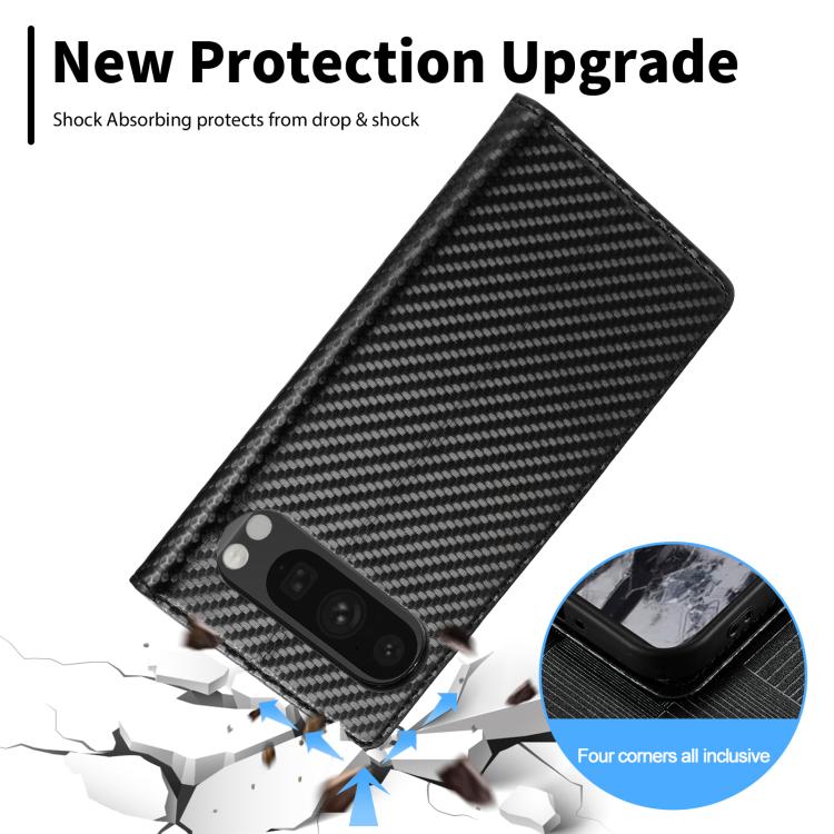 For Google Pixel 10 / 10 Pro LC.IMEEKE Carbon Fiber Leather Phone Case(Vertical Black) - Google Cases by LC.IMEEKE | Online Shopping UK | buy2fix