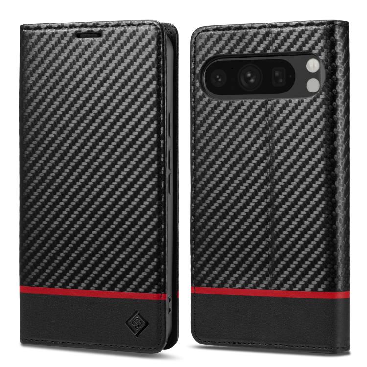For Google Pixel 10 / 10 Pro LC.IMEEKE Carbon Fiber Leather Phone Case(Horizontal Black) - Google Cases by LC.IMEEKE | Online Shopping UK | buy2fix