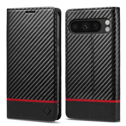 For Google Pixel 10 / 10 Pro LC.IMEEKE Carbon Fiber Leather Phone Case(Horizontal Black) - Google Cases by LC.IMEEKE | Online Shopping UK | buy2fix