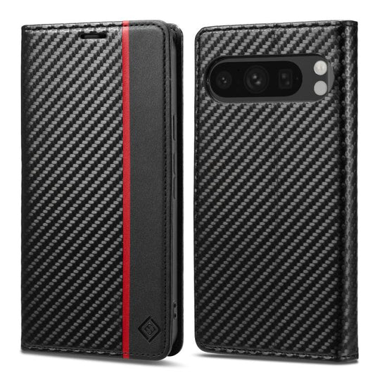 For Google Pixel 10 Pro XL LC.IMEEKE Carbon Fiber Leather Phone Case(Vertical Black) - Google Cases by LC.IMEEKE | Online Shopping UK | buy2fix