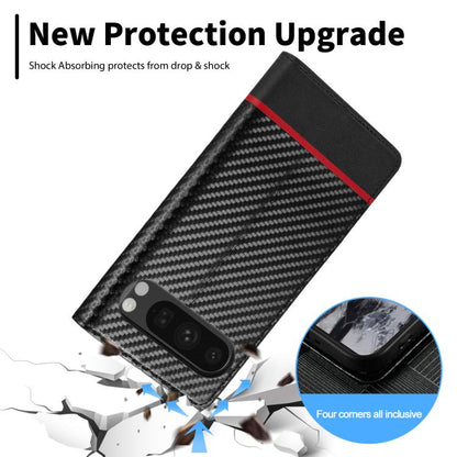 For Google Pixel 10 Pro XL LC.IMEEKE Carbon Fiber Leather Phone Case(Horizontal Black) - Google Cases by LC.IMEEKE | Online Shopping UK | buy2fix