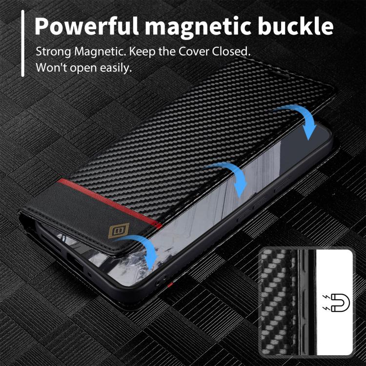 For Google Pixel 10 Pro XL LC.IMEEKE Carbon Fiber Leather Phone Case(Horizontal Black) - Google Cases by LC.IMEEKE | Online Shopping UK | buy2fix