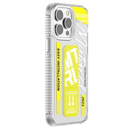 For iPhone 15 Pro Mutural Wing Flash Series TPU Phone Case with IML Stand(Yellow) - iPhone 15 Pro Cases by Mutural | Online Shopping UK | buy2fix