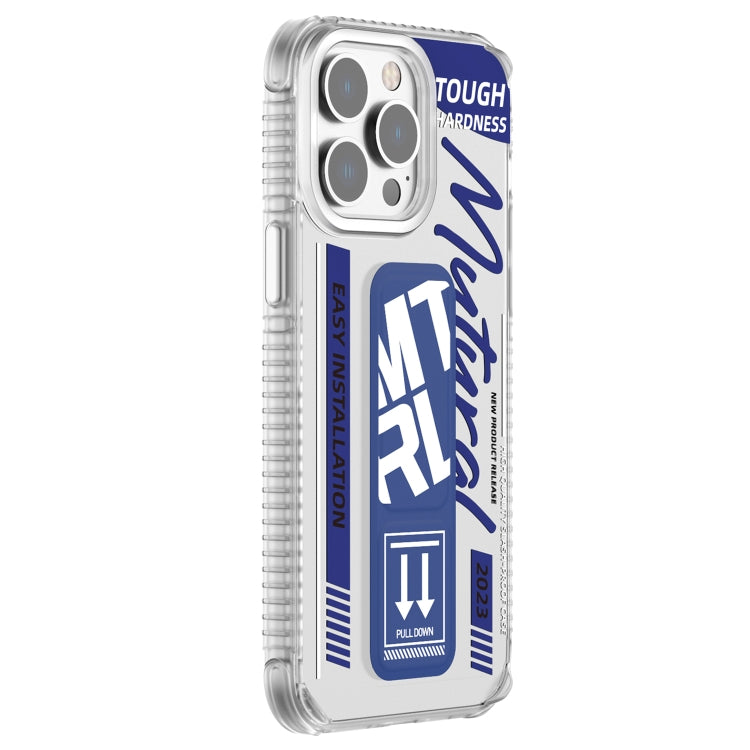 For iPhone 15 Pro Mutural Wing Flash Series TPU Phone Case with IML Stand(Blue) - iPhone 15 Pro Cases by Mutural | Online Shopping UK | buy2fix