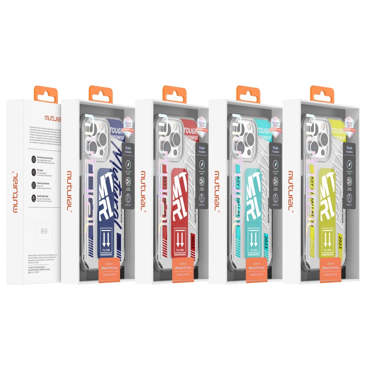 For iPhone 15 Pro Max Mutural Wing Flash Series TPU Phone Case with IML Stand(Yellow) by Mutural