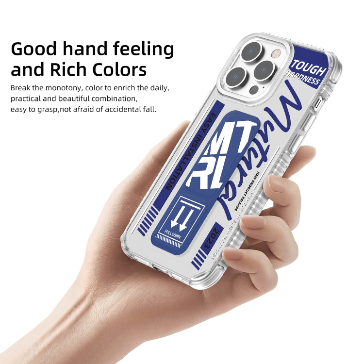 For iPhone 15 Pro Mutural Wing Flash Series TPU Phone Case with IML Stand(Blue) - iPhone 15 Pro Cases by Mutural | Online Shopping UK | buy2fix
