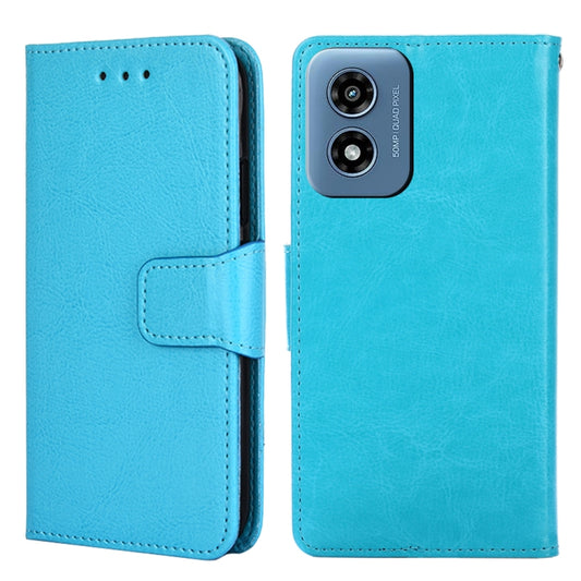 For Motorola Moto G Play 4G 2024 Crystal Texture Leather Phone Case(Sky Blue) - Motorola Cases by buy2fix | Online Shopping UK | buy2fix