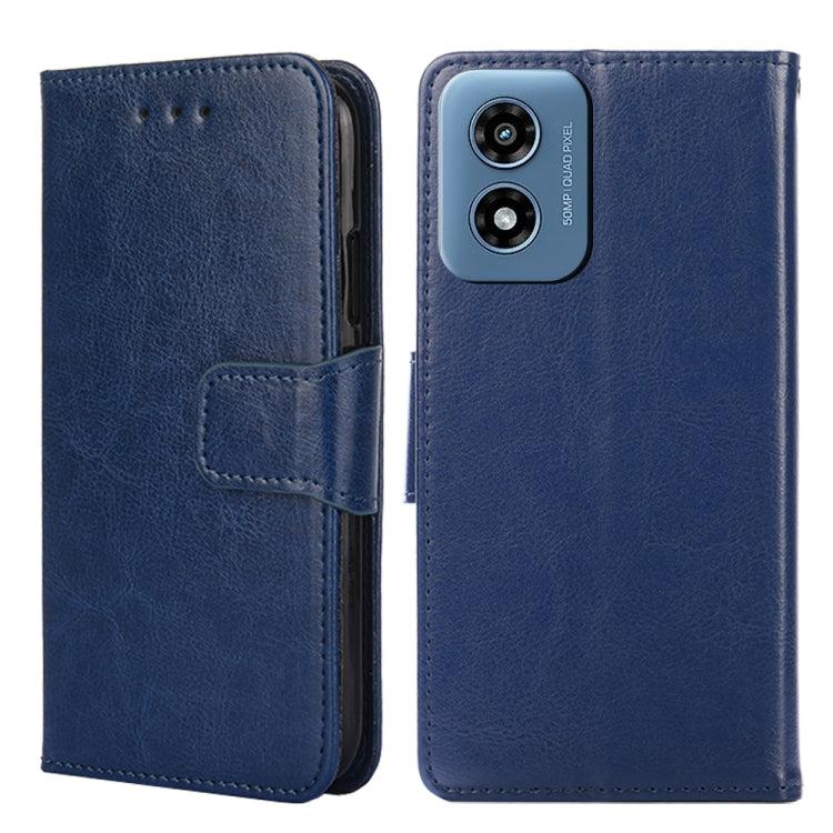 For Motorola Moto G Play 4G 2024 Crystal Texture Leather Phone Case(Royal Blue) - Motorola Cases by buy2fix | Online Shopping UK | buy2fix