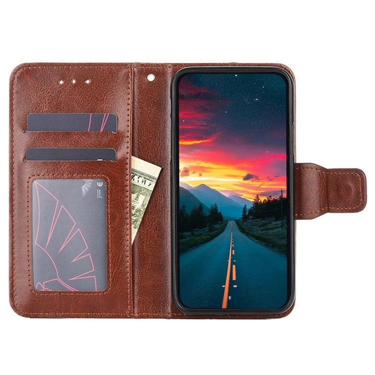 For Motorola Moto G Play 4G 2024 Crystal Texture Leather Phone Case(Brown) - Motorola Cases by buy2fix | Online Shopping UK | buy2fix