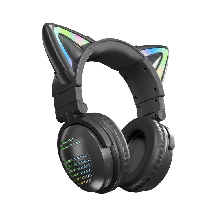VJ371 Tuya RGB Cat Ear Wireless Bluetooth Earphone with Detachable Microphone(Black) - Headset & Headphone by buy2fix | Online Shopping UK | buy2fix