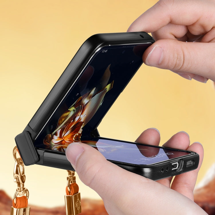 For Huawei P50 Pocket SULADA Elegant Rhombic Texture Folding Phone Case with Lanyard(Red) - Huawei Cases by SULADA | Online Shopping UK | buy2fix