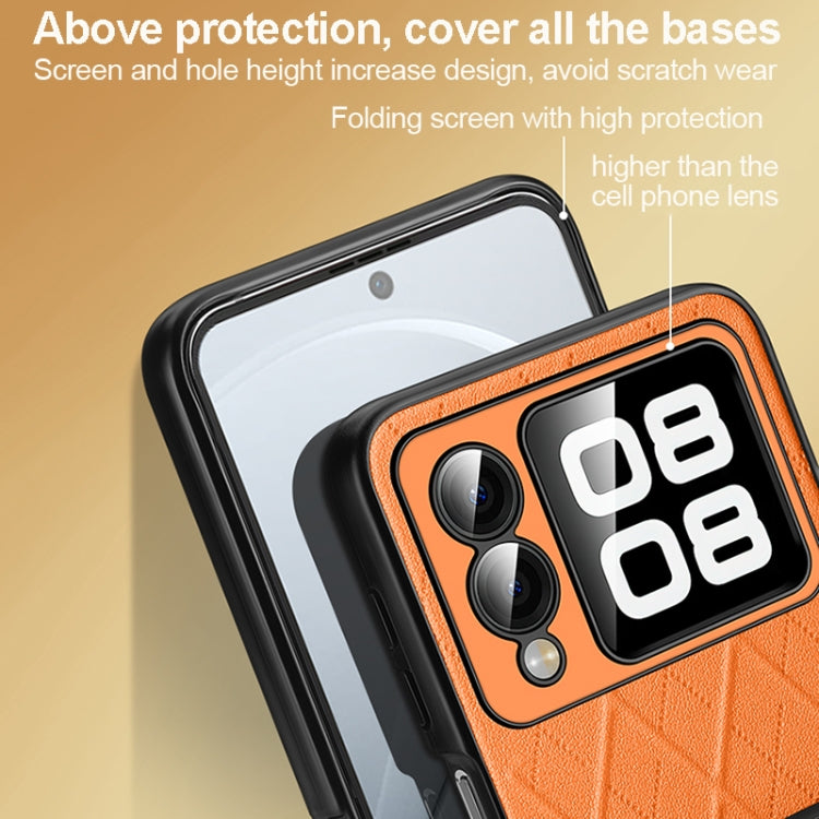 For Huawei nova Flip SULADA Elegant Rhombic Texture Folding Phone Case with Lanyard(Black) - Huawei Cases by SULADA | Online Shopping UK | buy2fix