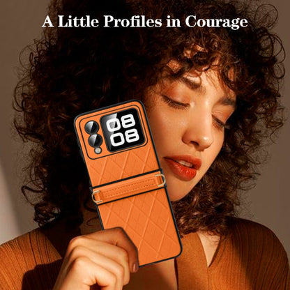 For Huawei nova Flip SULADA Elegant Rhombic Texture Folding Phone Case with Lanyard(Green) - Huawei Cases by SULADA | Online Shopping UK | buy2fix