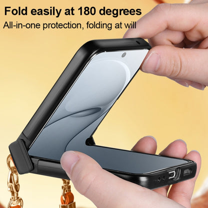 For Huawei nova Flip SULADA Elegant Rhombic Texture Folding Phone Case with Lanyard(Red) - Huawei Cases by SULADA | Online Shopping UK | buy2fix