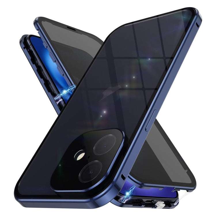 For iPhone 16 Plus Anti-peeping Magnetic Double-sided Tempered Glass Phone Case(Blue) - iPhone 16 Plus Cases by buy2fix | Online Shopping UK | buy2fix