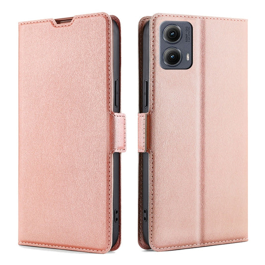 For Motorola Edge 5G 2024 Ultra-thin Voltage Side Buckle Horizontal Flip Leather Phone Case(Rose Gold) by buy2fix