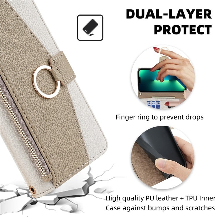 For Motorola Moto G Play 4G 2024 Crossbody Litchi Texture Leather Phone Case(White) - Motorola Cases by buy2fix | Online Shopping UK | buy2fix