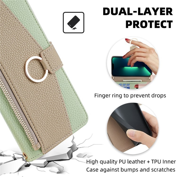 For Motorola Edge 5G 2024 Crossbody Litchi Texture Leather Phone Case(Green) - Motorola Cases by buy2fix | Online Shopping UK | buy2fix