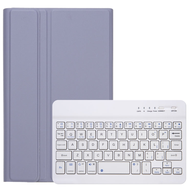 For Samsung Galaxy Tab A9 X110/X115 A221B Candy Color TPU Bluetooth Keyboard Leather Tablet Case with Pen Holder(Purple) by buy2fix