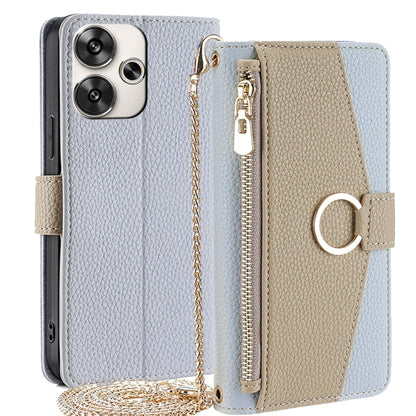 For Xiaomi Redmi Turbo 3 5G Crossbody Litchi Texture Leather Phone Case(Blue) - Xiaomi Cases by buy2fix | Online Shopping UK | buy2fix