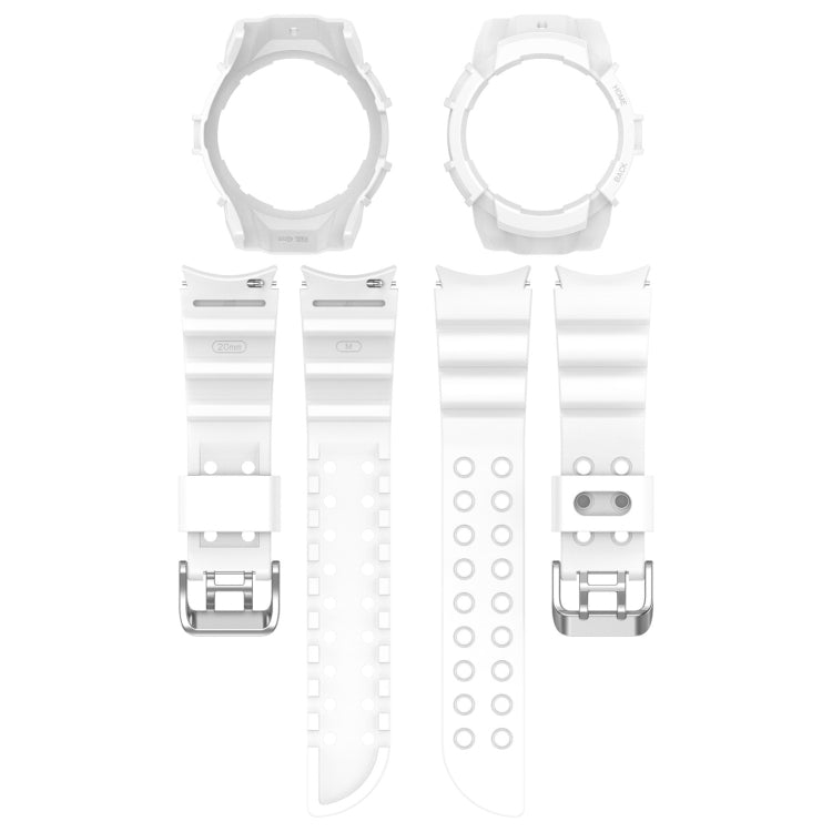 For Samsung Galaxy Watch 6 40mm Armor Silicone Watch Band + Watch Case Set(White) - Watch Bands by buy2fix | Online Shopping UK | buy2fix