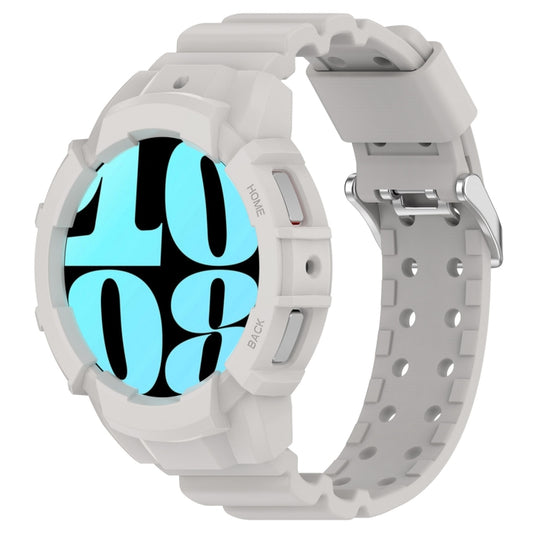 For Samsung Galaxy Watch 6 40mm Armor Silicone Watch Band + Watch Case Set(Light Grey) by buy2fix