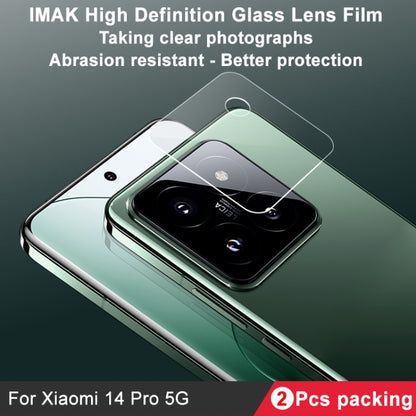 For Xiaomi 14 Pro 5G 2 PCS/Set IMAK HD Glass Rear Camera Lens Film - For Xiaomi by imak | Online Shopping UK | buy2fix