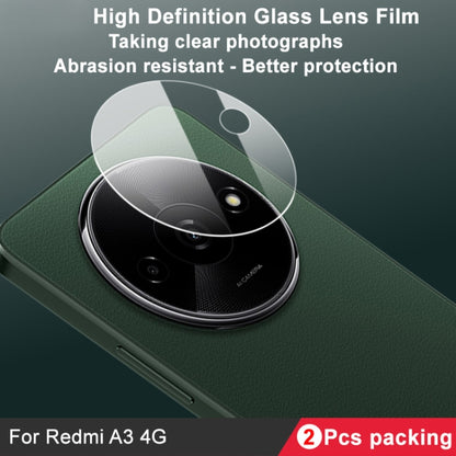 For Xiaomi Redmi A3 4G 2 PCS/Set IMAK HD Glass Rear Camera Lens Film - For Xiaomi by imak | Online Shopping UK | buy2fix