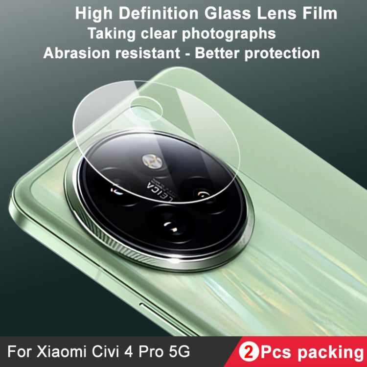 For Xiaomi Civi 4 Pro 5G 2 PCS/Set IMAK HD Glass Rear Camera Lens Film - For Xiaomi by imak | Online Shopping UK | buy2fix